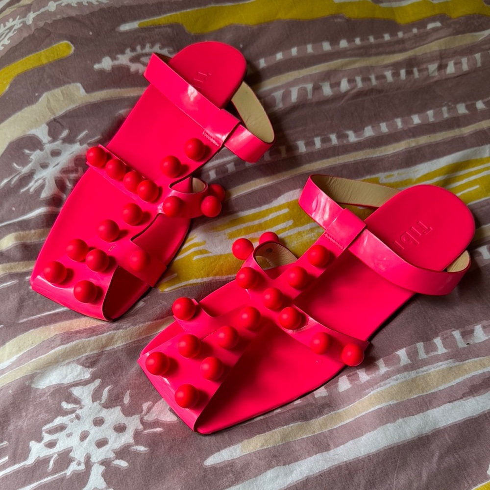 Tibi Dex studded neon sandals, size 40, EUC $125